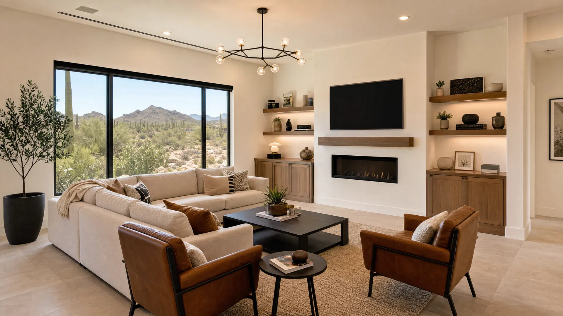 Refreshed living room in a Southern Utah home
