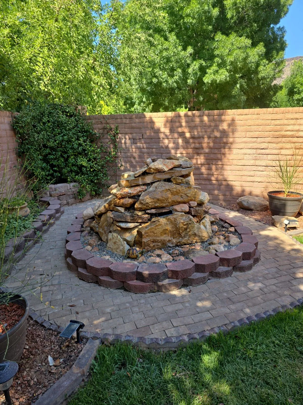 Backyard Fountain Build — St. George — Viking Solutions project