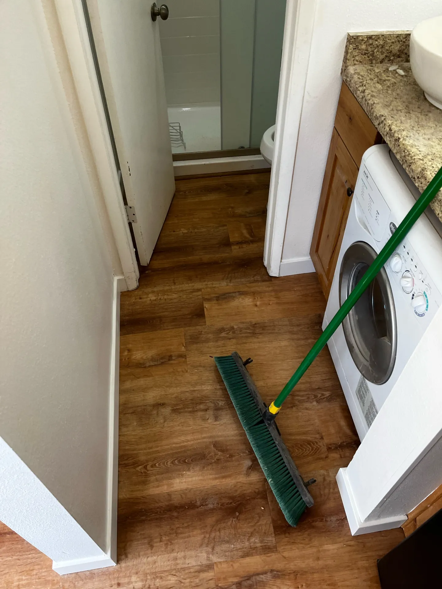 Finished trim and transition detail in the remodeled Brian Head studio
