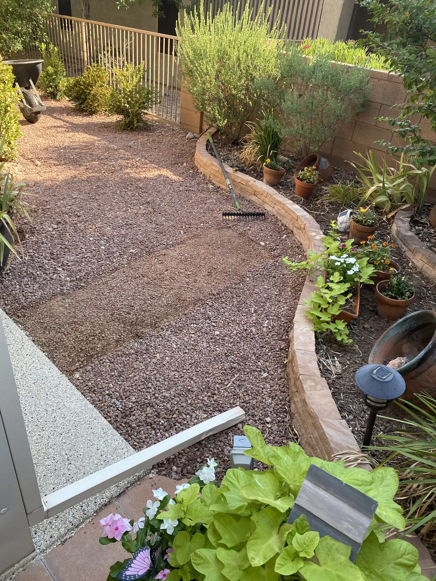 Gravel ground in the St. George backyard before the artificial turf installation